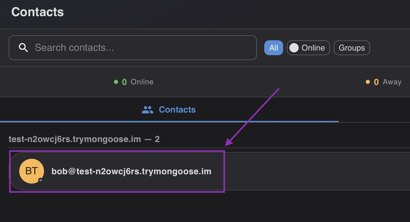 MIM Web Client roster
